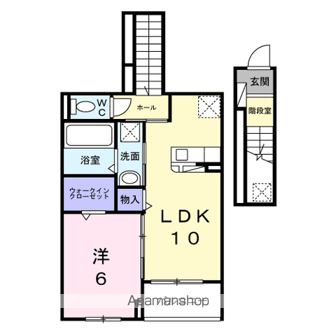 ウェルコナン Ⅰ(1LDK/2階)の間取り写真
