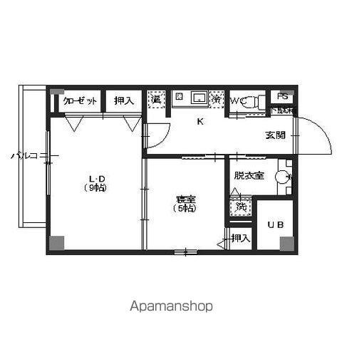 ファーストレーベン六枚町(1LDK/2階)の間取り写真
