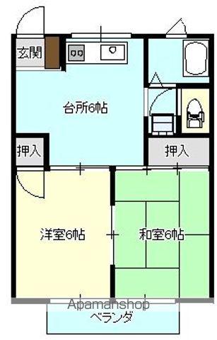 グリーンパーク(2DK/2階)の間取り写真