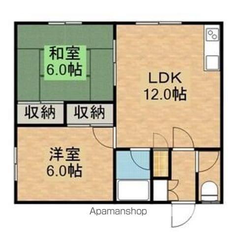 篠原荘(2LDK/2階)の間取り写真