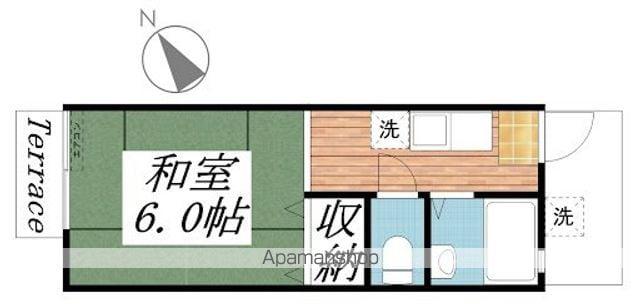 栄谷ハイツⅠ(1K/1階)の間取り写真