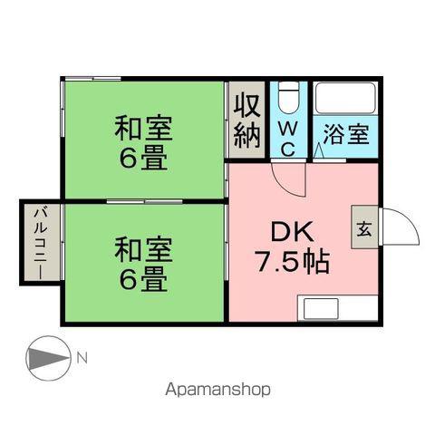 桜ハイツ(2DK/2階)の間取り写真