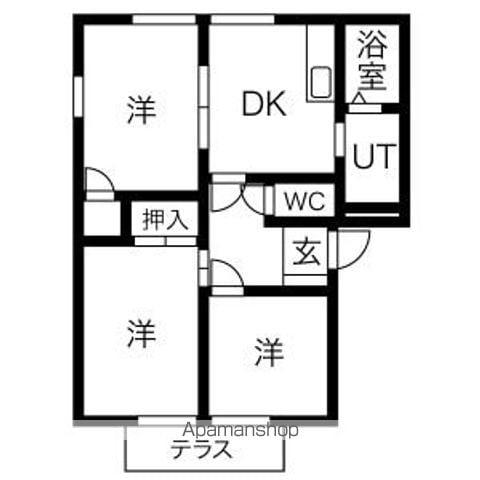 サンヴィレッジ堂子(3DK/1階)の間取り写真