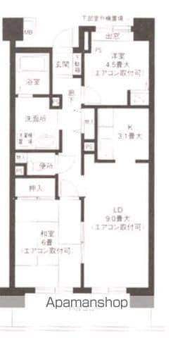 ハイランド磯子1(2LDK/10階)の間取り写真
