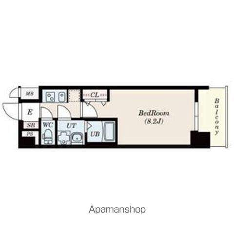 S-RESIDENCE池下西(1K/8階)の間取り写真