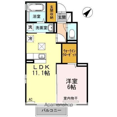 ローレル13B(1LDK/1階)の間取り写真