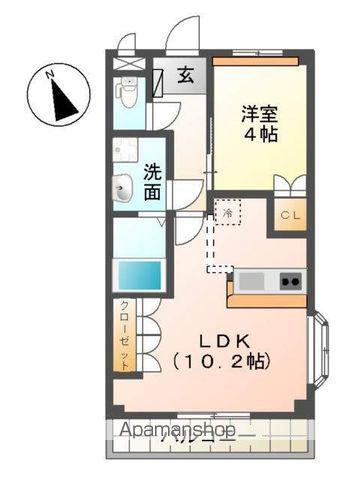 グリフィンドールⅡ番館(1LDK/2階)の間取り写真