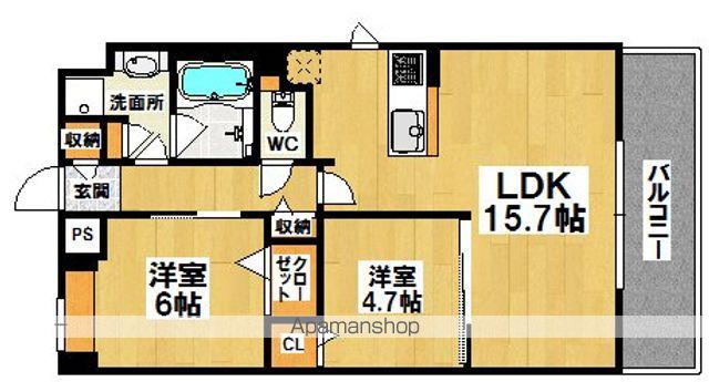 グレイスガーデン三国ヶ丘(2LDK/8階)の間取り写真