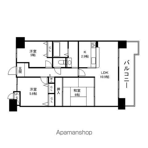 コスモ守山4番館(3LDK/2階)の間取り写真