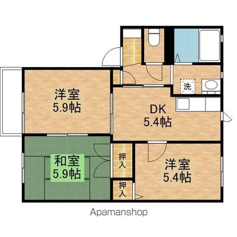 ルネ熊取(3K/1階)の間取り写真