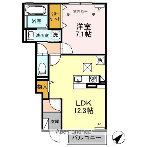 フィオーレ(1LDK/1階)の間取り写真
