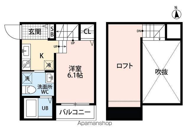 フェリス名島(ワンルーム/1階)の間取り写真