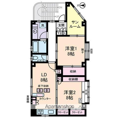 SELECT神楽坂(2LDK/2階)の間取り写真