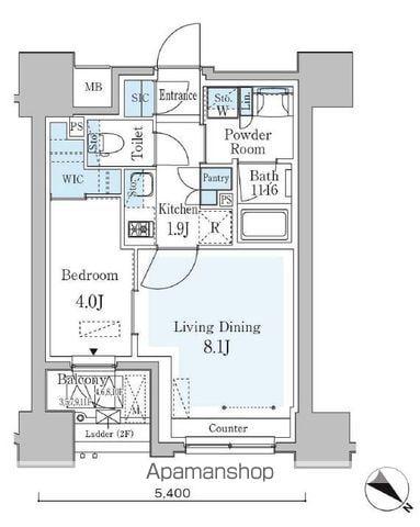 GRAN PASEO横濱関内PREMIUM(1LDK/7階)の間取り写真