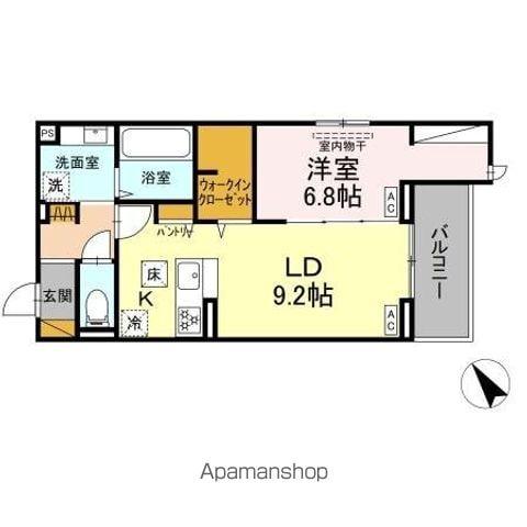 CRADLE(1LDK/1階)の間取り写真