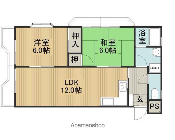 サンコートマンション(2LDK/2階)の間取り写真
