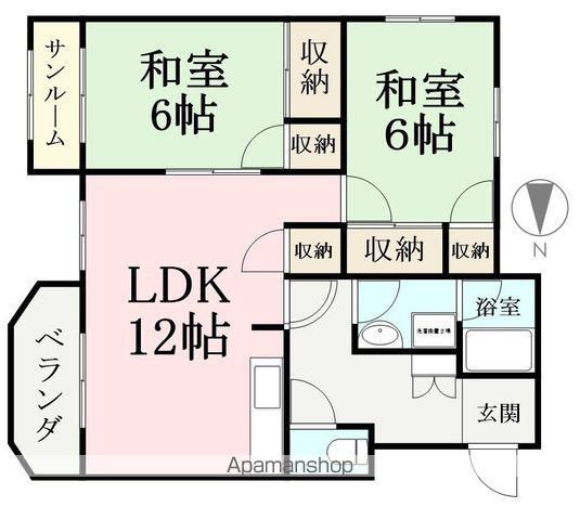 コーポ小林(2LDK/4階)の間取り写真