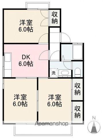 エステート松原C・D棟(3DK/2階)の間取り写真