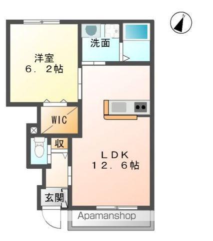 若葉町和 Ⅱ(1LDK/1階)の間取り写真
