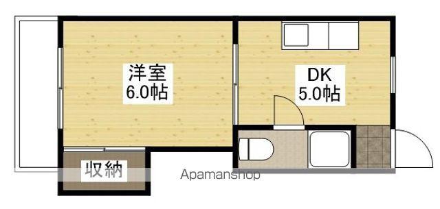 第3小河内ビル(1DK/4階)の間取り写真