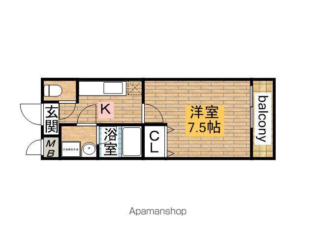 フジパレス浜寺ノース1番館(1K/1階)の間取り写真