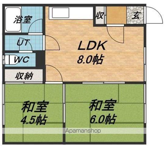 青柳マンションA(2DK/2階)の間取り写真