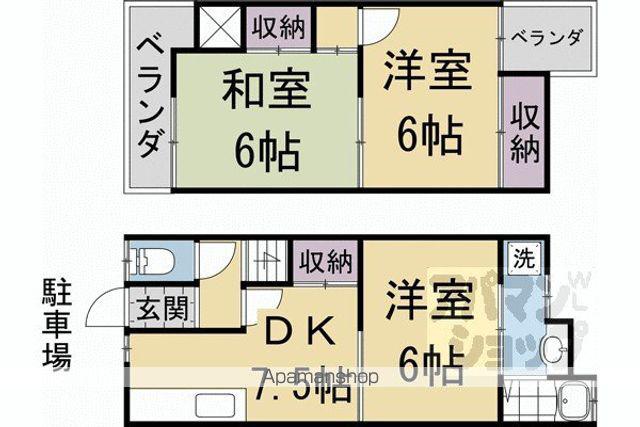 阪急電鉄京都線 桂駅 徒歩9分 2階建 築54年(3DK)の間取り写真