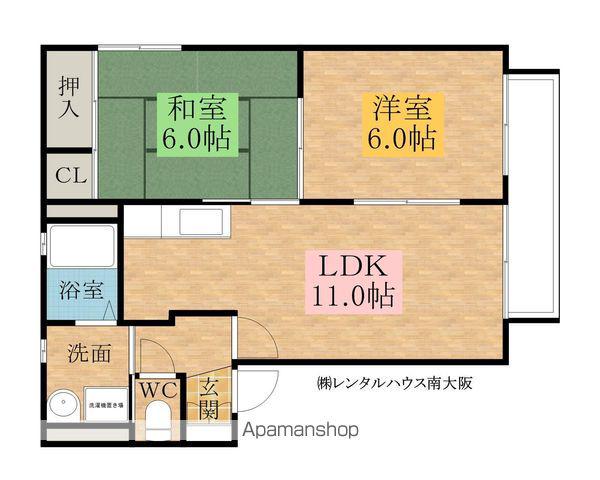 サンヒル・岸和田(2LDK/2階)の間取り写真