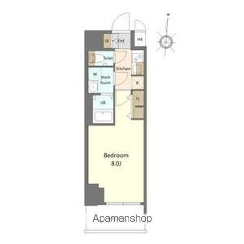 S-RESIDENCE高岳BRESA(1K/14階)の間取り写真