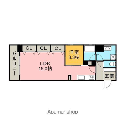 C.P.PURE1608(1LDK/11階)の間取り写真