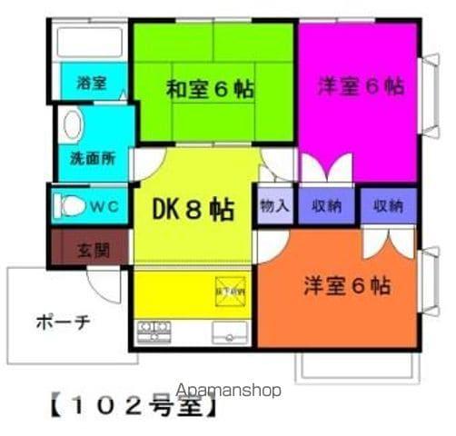 メイフェアリー弐番館(3DK/1階)の間取り写真