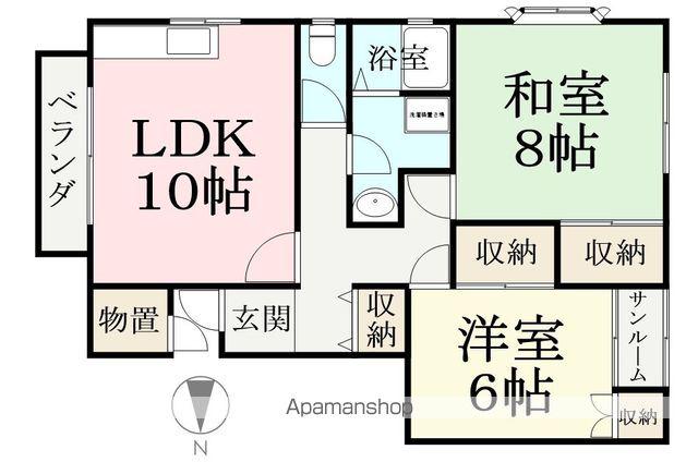 アクティリベラル(2LDK/2階)の間取り写真