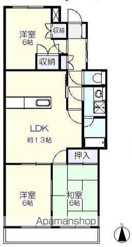 サンライズ中瀬(3LDK/3階)の間取り写真