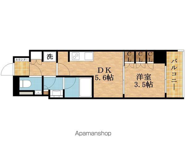 ザ・パークハビオ都島テラス(1DK/2階)の間取り写真