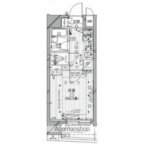 パレステュディオシンシア文京千石(1K/4階)の間取り写真