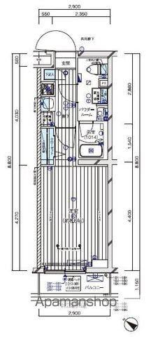 メインステージ四ツ木(1K/4階)の間取り写真