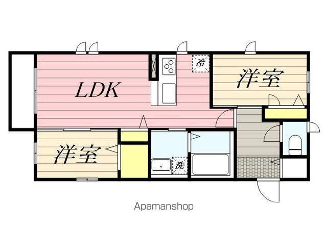 カーサ弥生が丘Ⅱ(2LDK/1階)の間取り写真