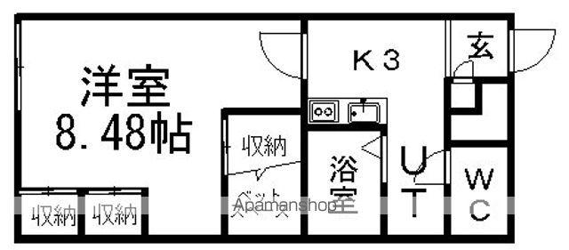 レオパレススカイヒル藻岩(1K/1階)の間取り写真