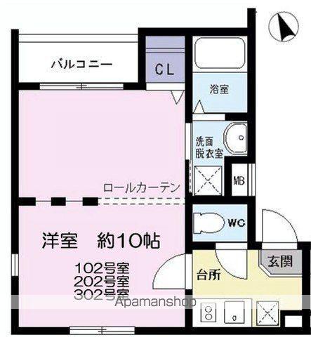 CASA BB CUBE(1K/2階)の間取り写真