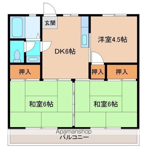 浜田ビル(3DK/3階)の間取り写真