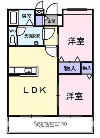 リーヴァ瑞浪(2LDK/2階)の間取り写真