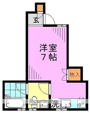 SOLEILアパート(ワンルーム/1階)の間取り写真