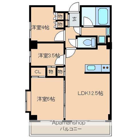 レジディア文京音羽(3LDK/2階)の間取り写真