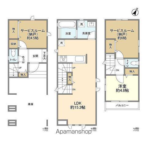 東京モノレール羽田 昭和島駅 徒歩17分 3階建 築1年(1SLDK)の間取り写真