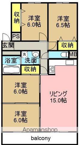 インテリジェント高間台Ⅱ号館(4LDK/3階)の間取り写真