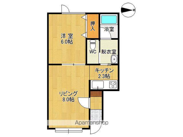 北海道帯広市 2階建 築25年(1LDK/1階)の間取り写真