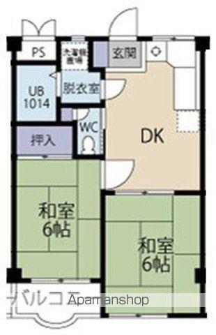 クロノス駒岡(2DK/3階)の間取り写真