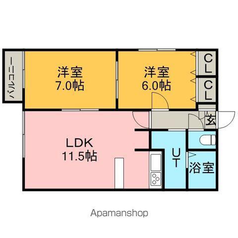港プロシード16(2LDK/3階)の間取り写真