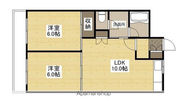 本逕寺ビル(2LDK/5階)の間取り写真