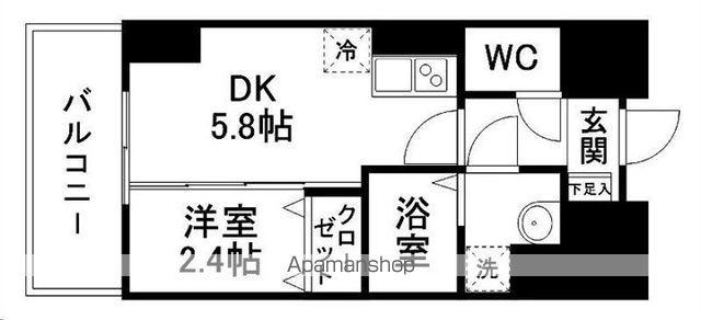 グラン・ドミール小田原弓ノ町(1DK/4階)の間取り写真